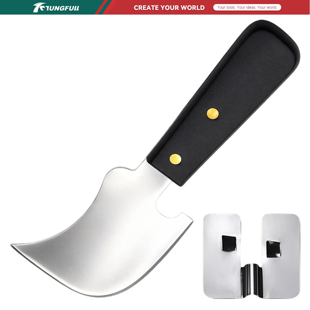 TUNGFULL Quarter Moon Knife 20cm Welding Seam Guide Cutting Trimming Knife PVC Sports Plastic Floor Peeling and Trimming Knife