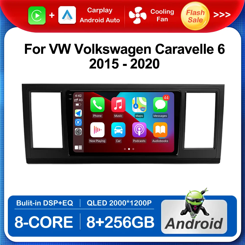 

9 '' Android OS Car Radio Multimedia Player GPS Navi for VW Volkswagen Caravelle 6 2015 - 2020 Wireless Carplay WiFi No 2 din