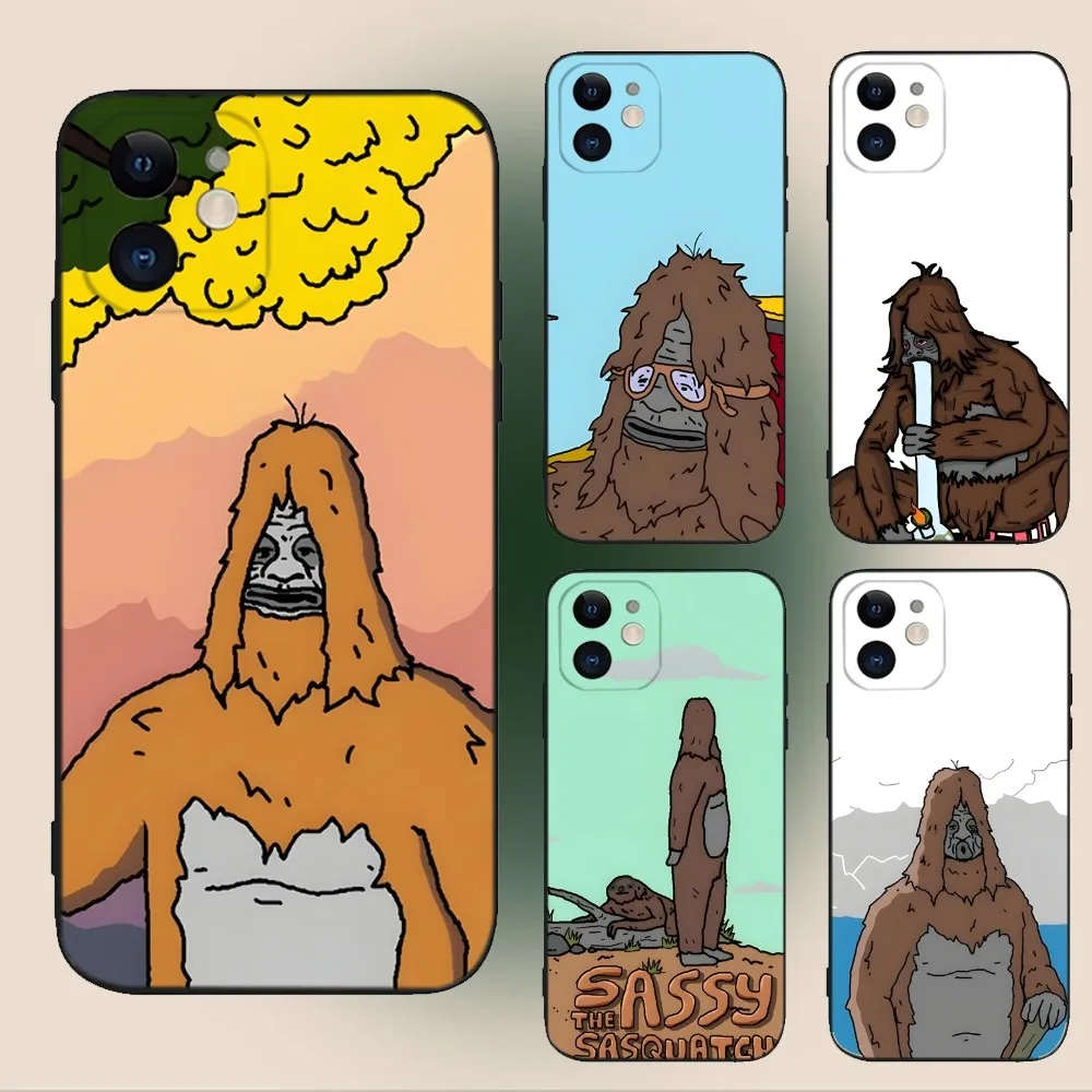 Sassy The Sasquatch  Phone Case For iPhone 15,14,13,12,11,Plus,Pro Max,XS,X,XR,SE,Mini,8,7 Soft Silicone Black Cover