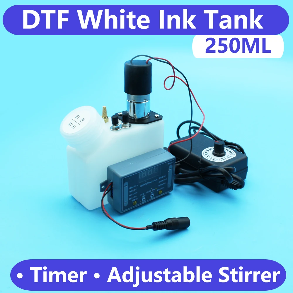 DTG DTF White Ink Box With Mixer Stirrer Timer Adjustable Voltage Power Supply DTF Ink Tank For Epson L1800 L805 L18050 L8050