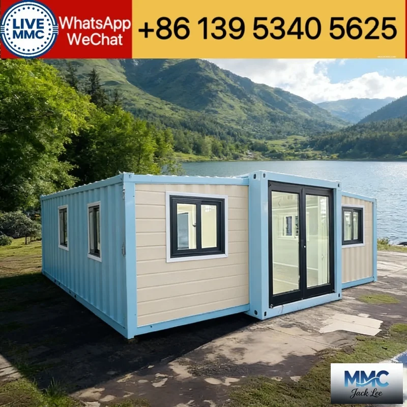 Casa Prefabricada de 2 y 3 Dormitorios, Casa Modular Prefabricada, Casa Temporal Pequeña, Casa Contenedor Portátil y Expandible de 20 y 40 pies