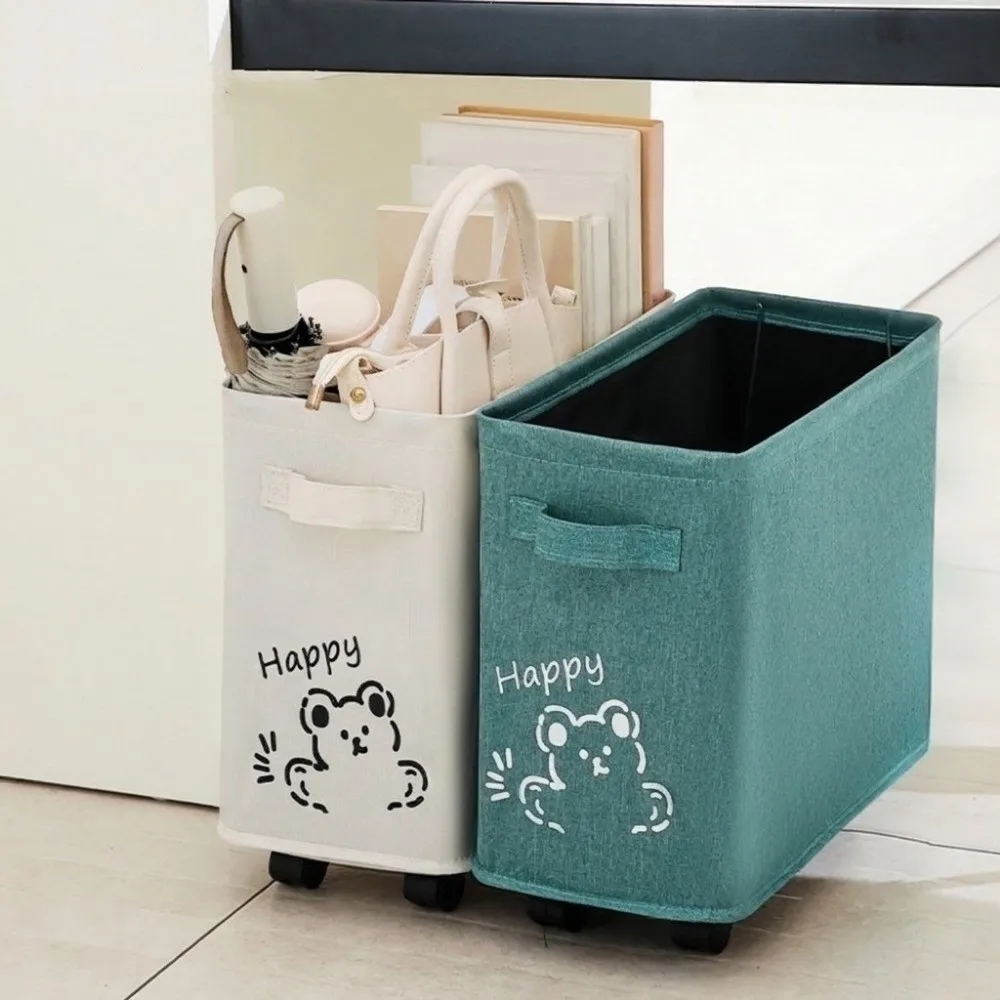 Large Capacity Under Desk Storage Box Moisture-proof Space Saving Rolling Storage Basket with Wheels Dirty Clothes Basket 4