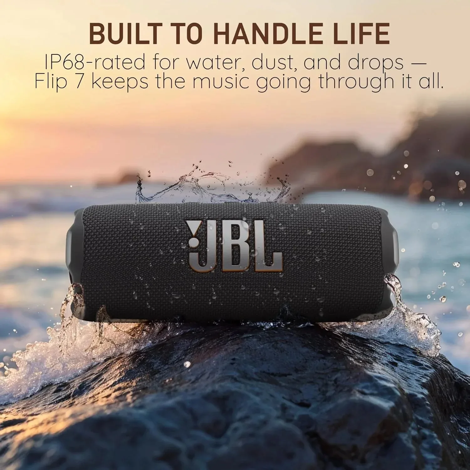 JBL Flip7 Portable Bluetooth Speaker, IP68 Waterproof Dustproof, 16H Playtime, AI Sound Boost, BT5.4, Auracast for Camping Beach