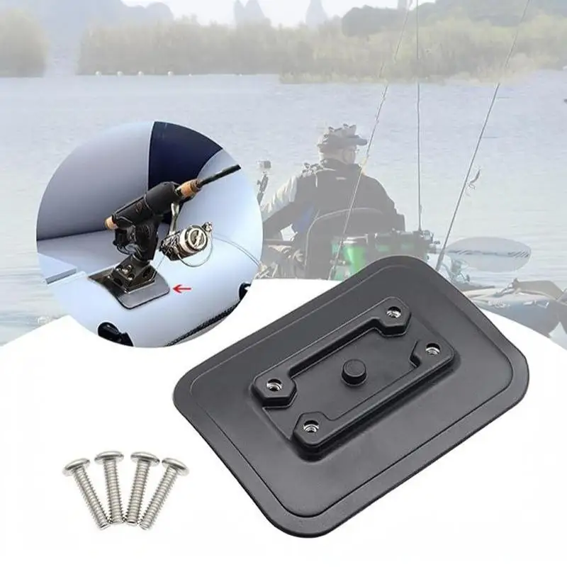 1 Stück aufblasbares Boot, Angelrutenhalter, feste Basis, PVC-Klebepad, Gummi, Boot, Angelkajak, Zubehör, Fischfinderhalterung, Befestigung – Detail 9