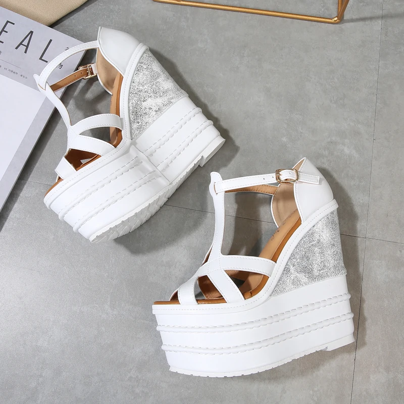 2023 Sexy High Heel Wedge Sandals Small Size 32-43 Platform Open Toe Bohemian Sandals Women Summer Shoes