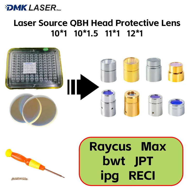 

10 лазерных источников QBH головная защитная оконная линза 10 * 1 10 * 1.5 расплавленная кварцевая линза для лазера Raycus MAX BWT JPT IPG RECI