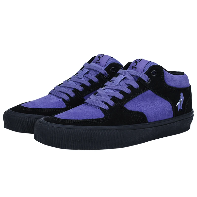 

Joiints Purple Skateboarding Shoes for Men Athletic Sneaker Mid Top Anti-slip Casual Soft Leather Lace-up Breathable Tennis