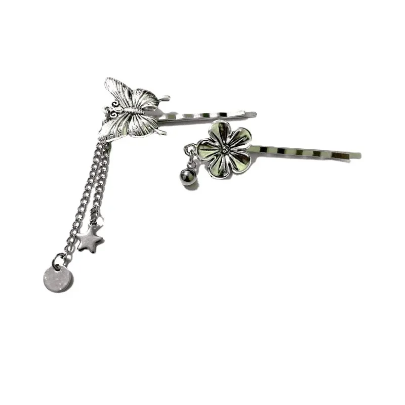 Vintage New nappa Star Pendant Bobby Pin Clip Headwear Butterfly Barrettes Flower Metal Y2k Hairpin accessori per capelli per le donne