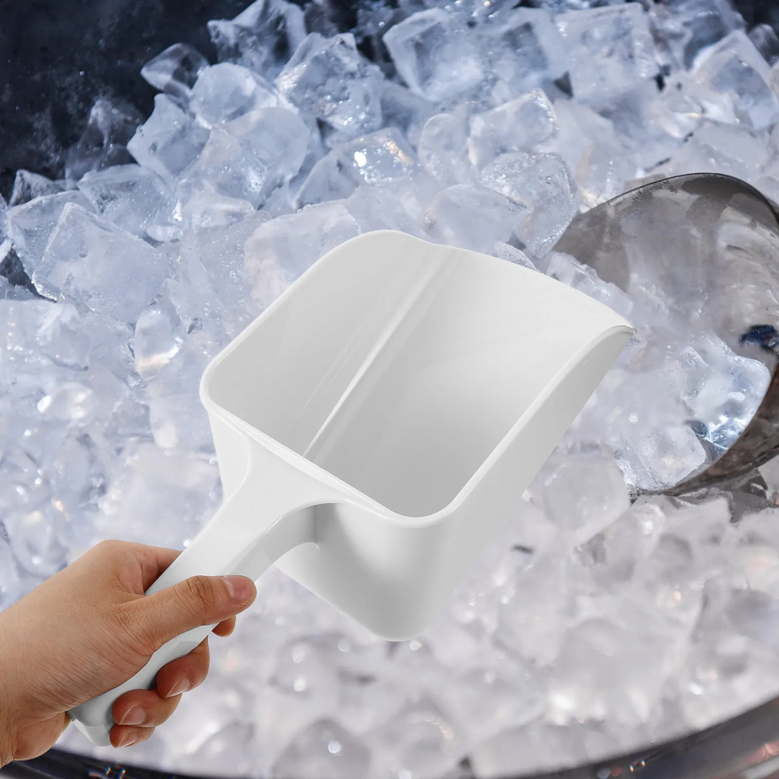 

Ice For Bar Kitchen Multi-Function Food Ergonomic Handle Smooth Scoop Head No Burrs Ice Cream Candy French Fries Shovel Plastic