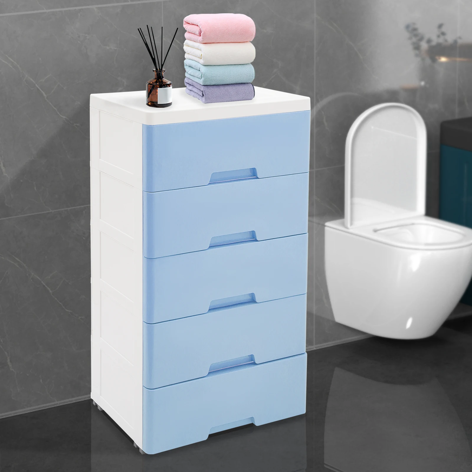 

Cabinet 43.5*29*80Cm-Blue For Home Living Room To Store