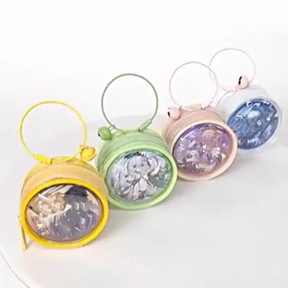 Badge Display Round Badge Storage Pouch Keyring Protection Case Two-side Display Bag PVC Transparent Clear Outdoor Bag