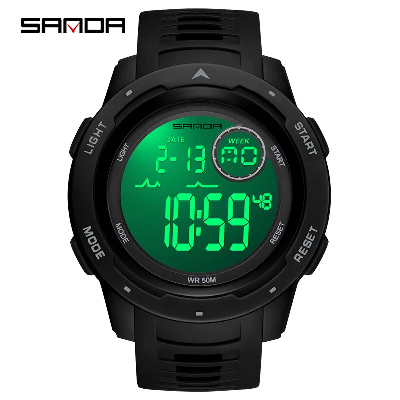 

SANDA large-screen electronic watch outdoor luminous men's and women's watches personalized watches spot direct supply