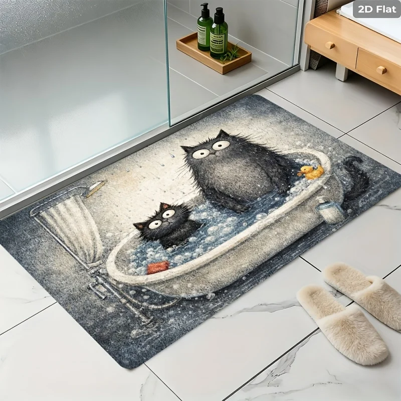 Newest Doormat Cartoon Smiling Puppy Group Print Doormat Soft Flannel Non Slip Pet Lover Entry Floor Mat