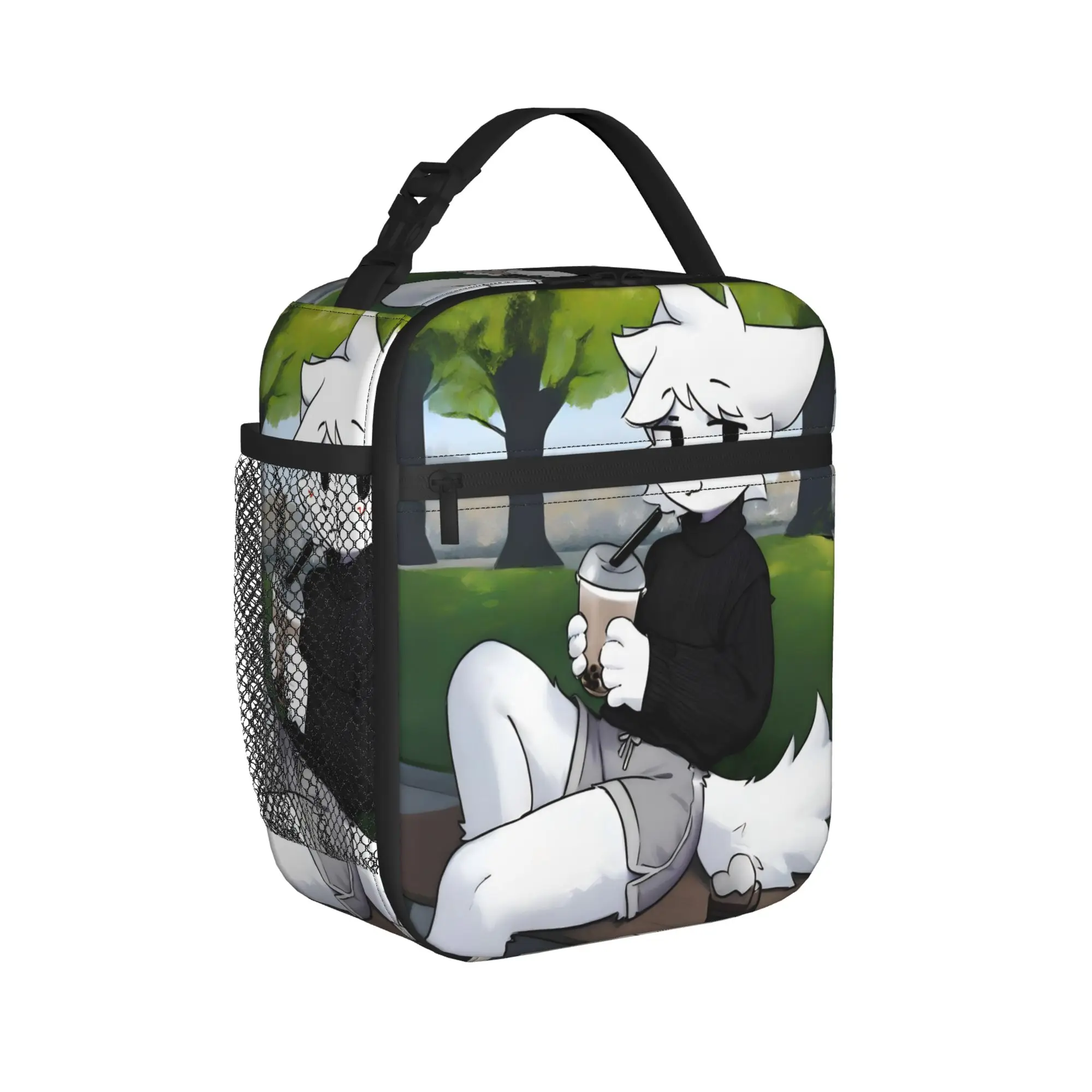 Boykisser Silly Cat Insulated Lunch Bag High Capacity Cartoon Reusable Thermal Bag Tote Lunch Box College  Picnic Girl Boy