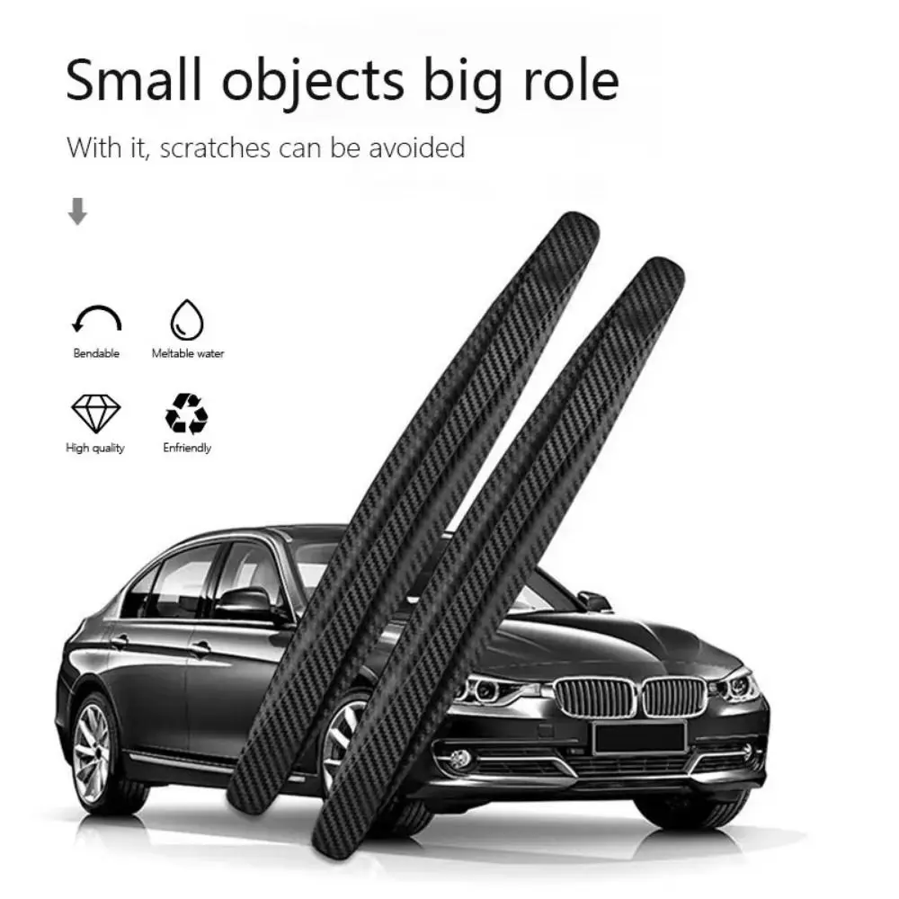 

2Pcs New PVC Car Protector Strip Anti Scratch Protective Strip Car Bumper Stickers Trim Moulding Carbon Fiber Car Edge Stick