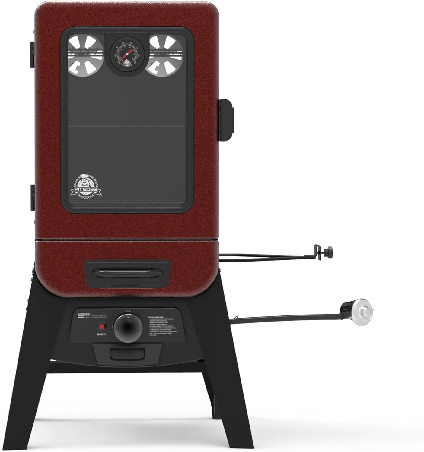 Pit Boss 2-Series Gas Vertical Smoker, Red Hammertone