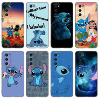 Cute Kawaii Stitch Phone Case For Huawei P8 P9 P10 P20 P30 P40 Lite 2017 P50 P Smart Pro Z S 2018 2019 2020 2021 TPU Black Cover