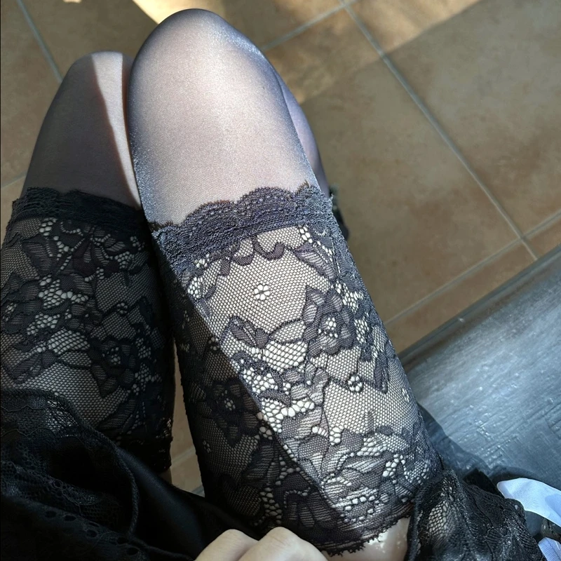 

3D Matte Foot Shaped Thigh High Stockings With Double Anti-slip Silicone Women Sexy Ultra Thin Transparent Underwear