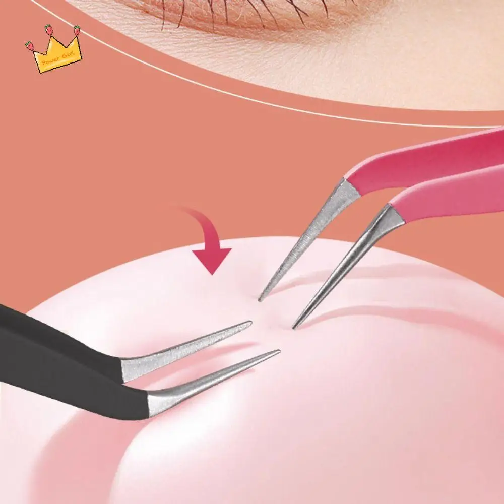

Curved False Eyelash Tweezers Lashes Extension Stainless Steel Auxiliary Eyebrow Clip Simple Fine Tip Eyelashes Tongs Extensions