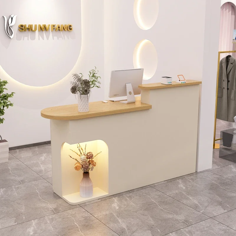 

Hairdressing Counter Front Desk Reception Grocery Store Business Bank Long Reseption Modern Executive Office Furniture Aesthetic