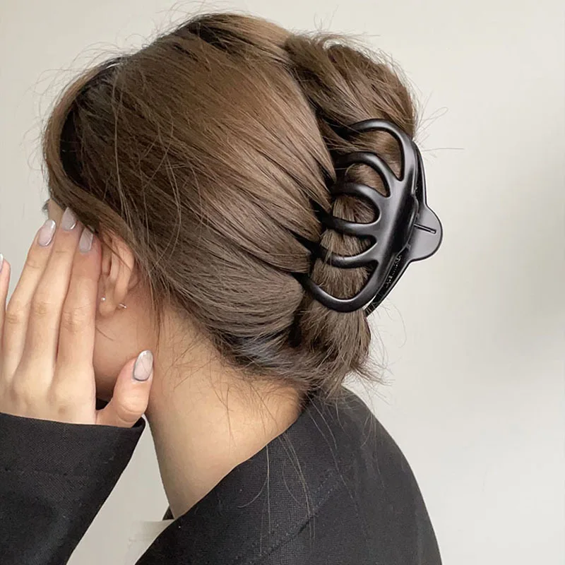 1PC koreański solidny duży pazur do włosów eleganckie akrylowe spinki do włosów Barrette krab spinki do włosów dla kobiet dziewczynki nakrycia głowy akcesoria do włosów