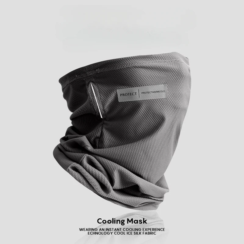 New Summer Ice Silk Riding Mask for Men Outdoor Sunscreen and Sand Protection Ear Hanging Style Headscarf