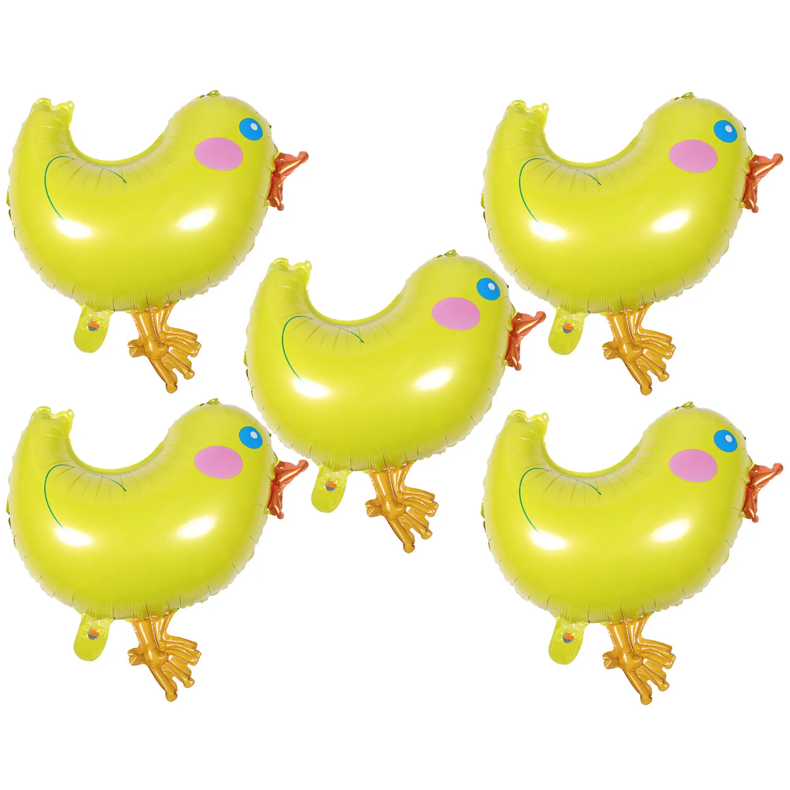 

5Pcs Cartoon Animal Balloons Yellow Chickens Foil Birthday Party Decor Durable Reusable Helium Balloon Set Birthday Balloons