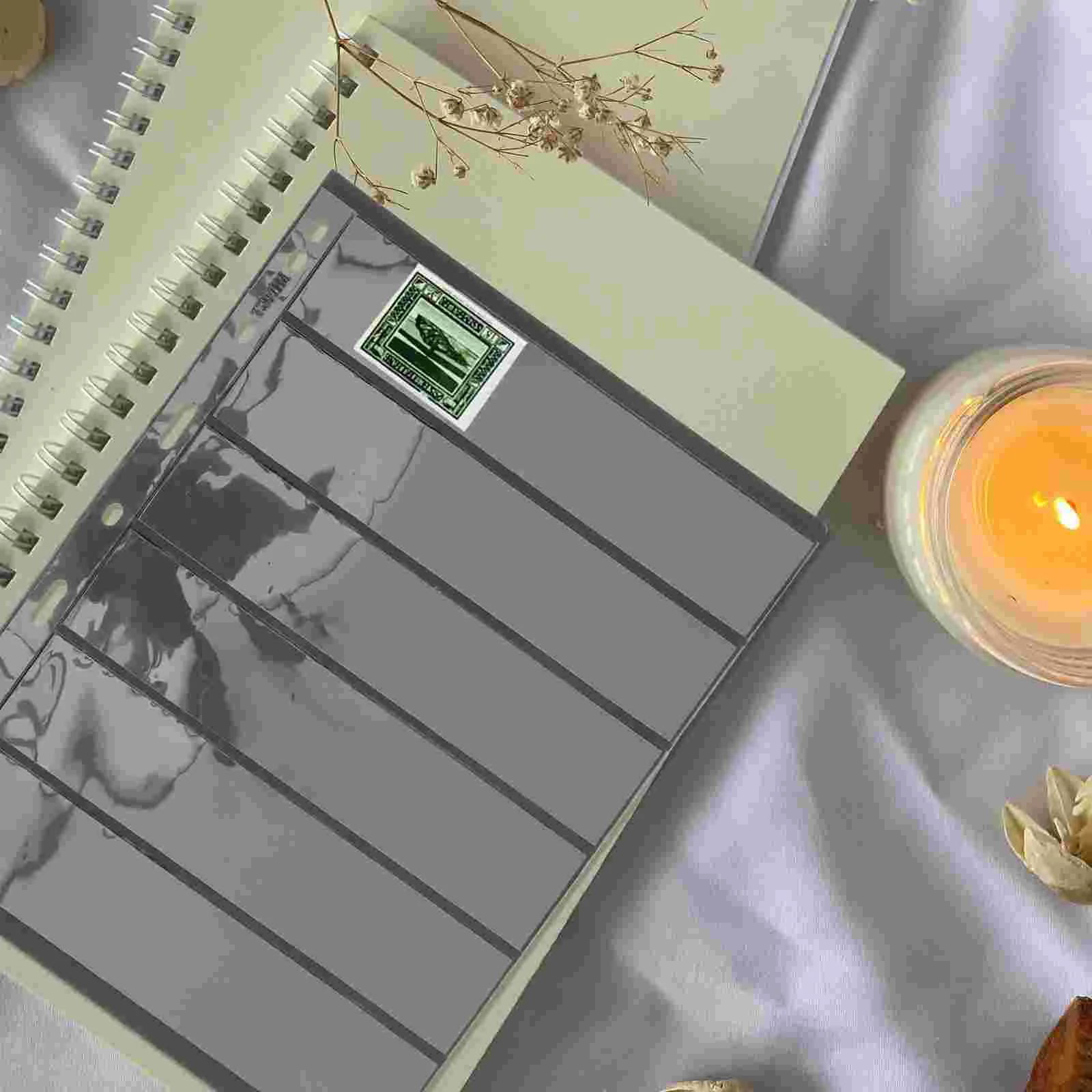 10 Pcs Stamp Collection Album Pages Storage Double Sided PVC Transparent Design Keeps Photos Post Cards Safe