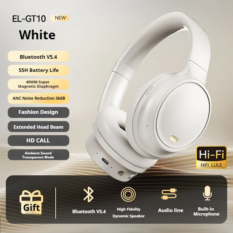 

Наушники HaaYot HiFi Bluetooth – беспроводная гарнитура с активным шумоподавлением (ANC), ультрамягкие амбушюры, наушники для прослушивания басовой музыки