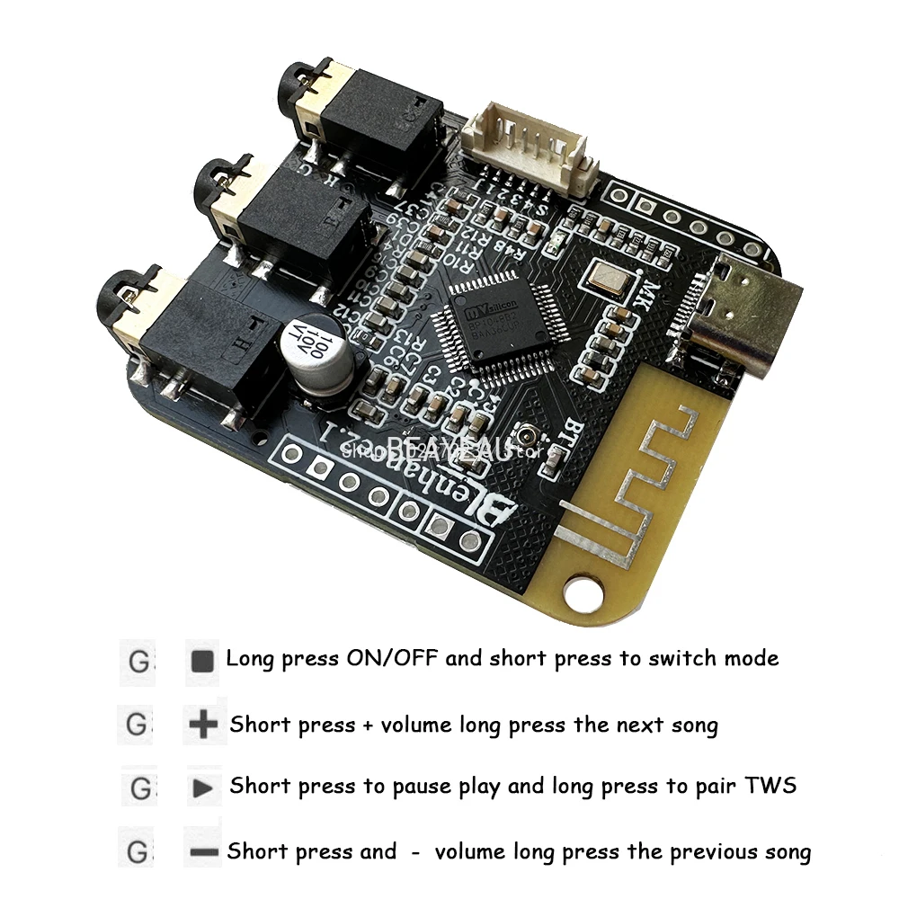 BP1048 Bluetooth 5.0 DSP Tuning EQ40 Electronic Frequency Division Module TWS Audio Stereo Pre-amplifier Tuning Board