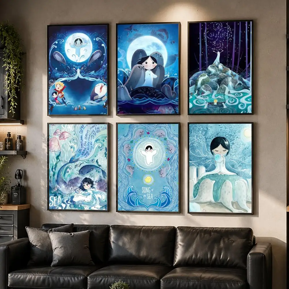 Song Of The Sea Poster Waterproof Sticky Wall Art Print For Bedroom Living Room Hallway Bar Home Decor