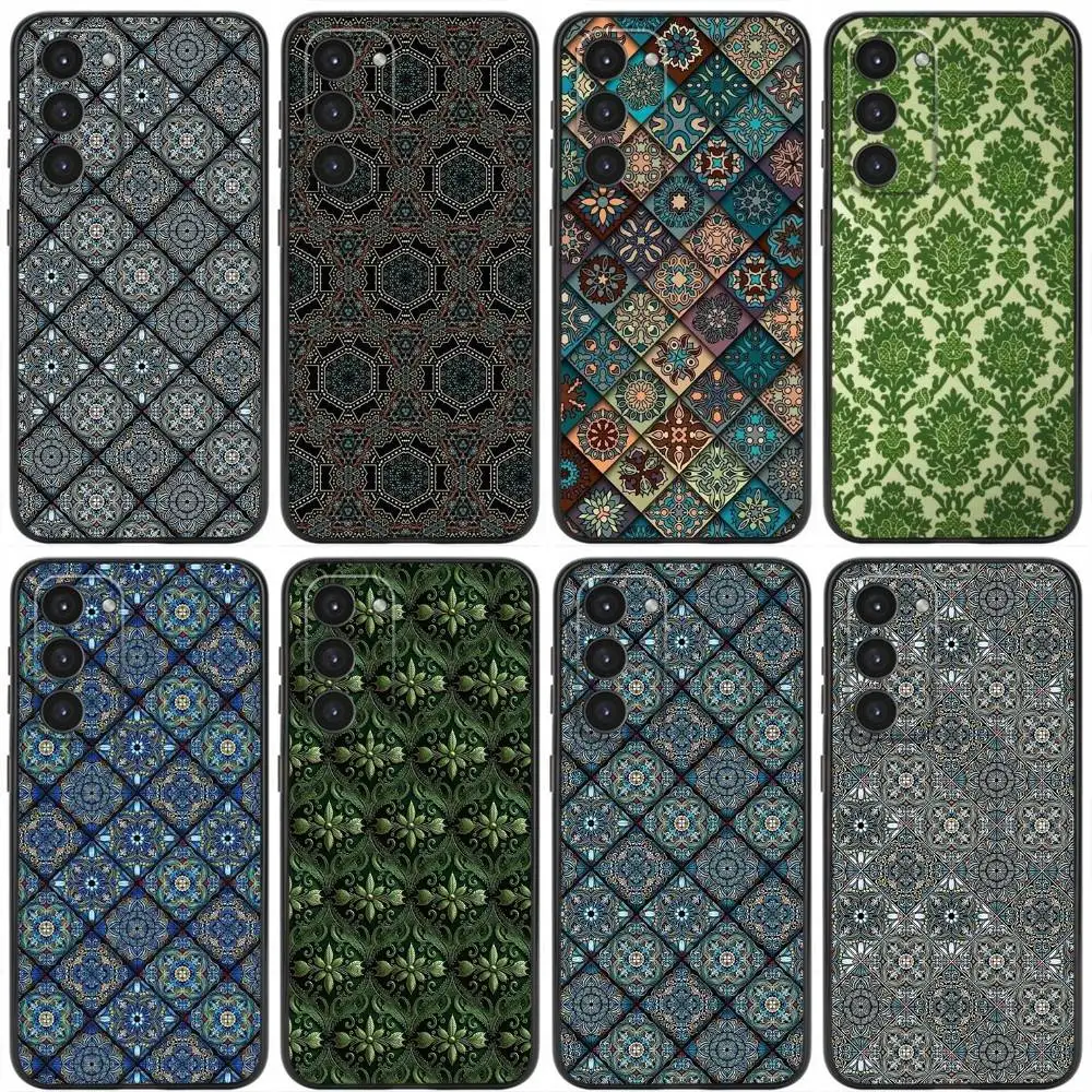 

Colorful pattern mandala ottoman Phone Case For Samsung Galaxy A20,21s,22,31,32,52,53,72,73,80,Soft Liquid Silicone Black Cover