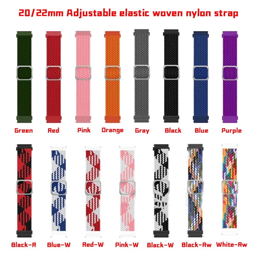 Adjustable Fiber Braided Strap For Huami Amazfit GTS 2 Mini 2E/GTR 42MM Solo Loop Nylon Belt For Amazfit Bip S U Pro Lite Correa