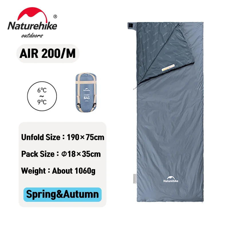 Naturehike LW180 Schlafsack Ultraleichter Baumwollschlafsack Frühling Sommer Schlafsack Outdoor Wandern Camping Schlafsack