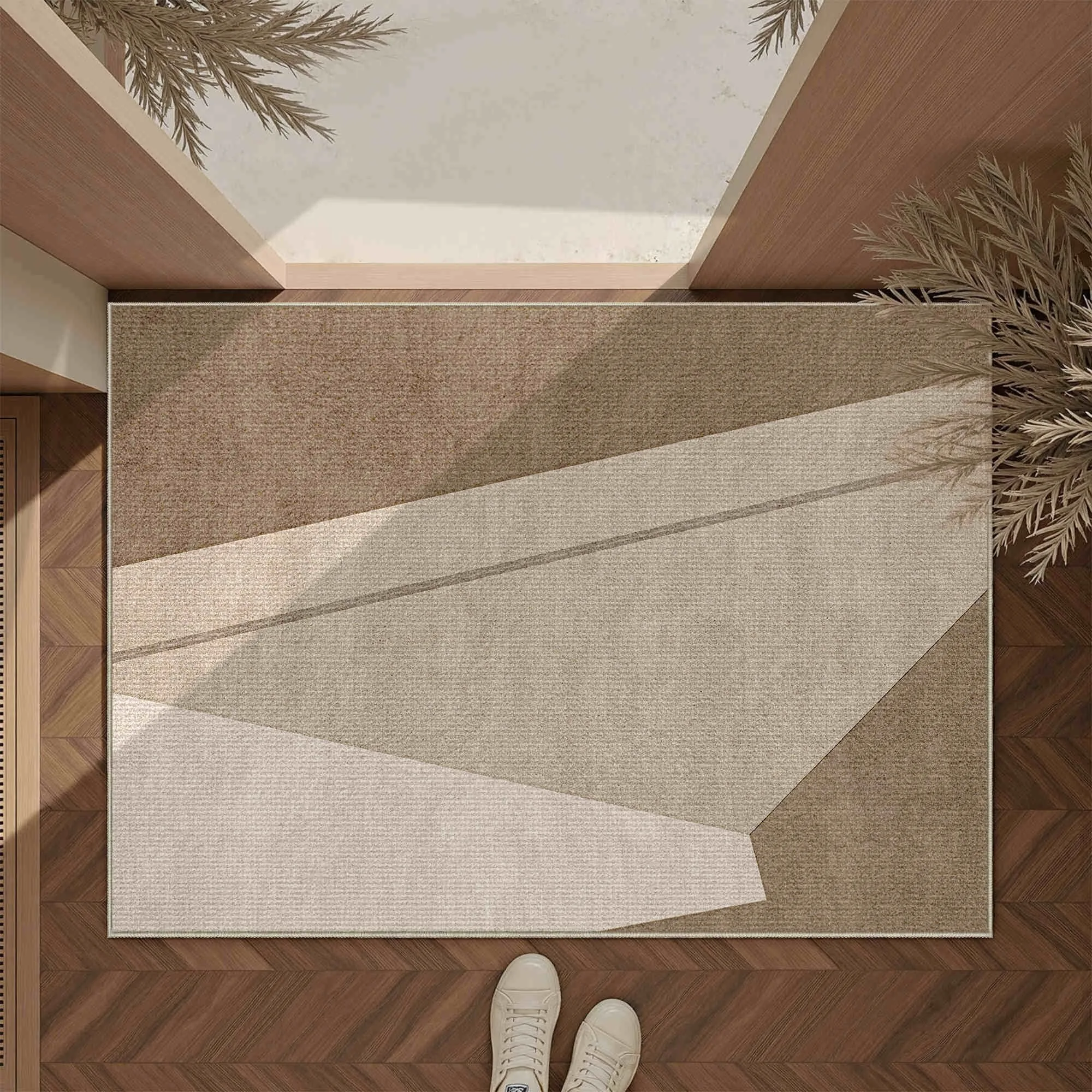 Geometric Pattern Wabi-sabi Entry Door Mat Japandi Welcome Rug Entrance Doormat Dirt Trapping Non-slip Carpet Tapis D'entrée 러그