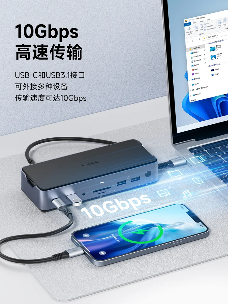 Desktop TypeC Expansion Dock Expansion Dock M.2 Hard Disk Case USB Converter HDMI/DP Thunderbolt 3/4 Suitable for Macbook L