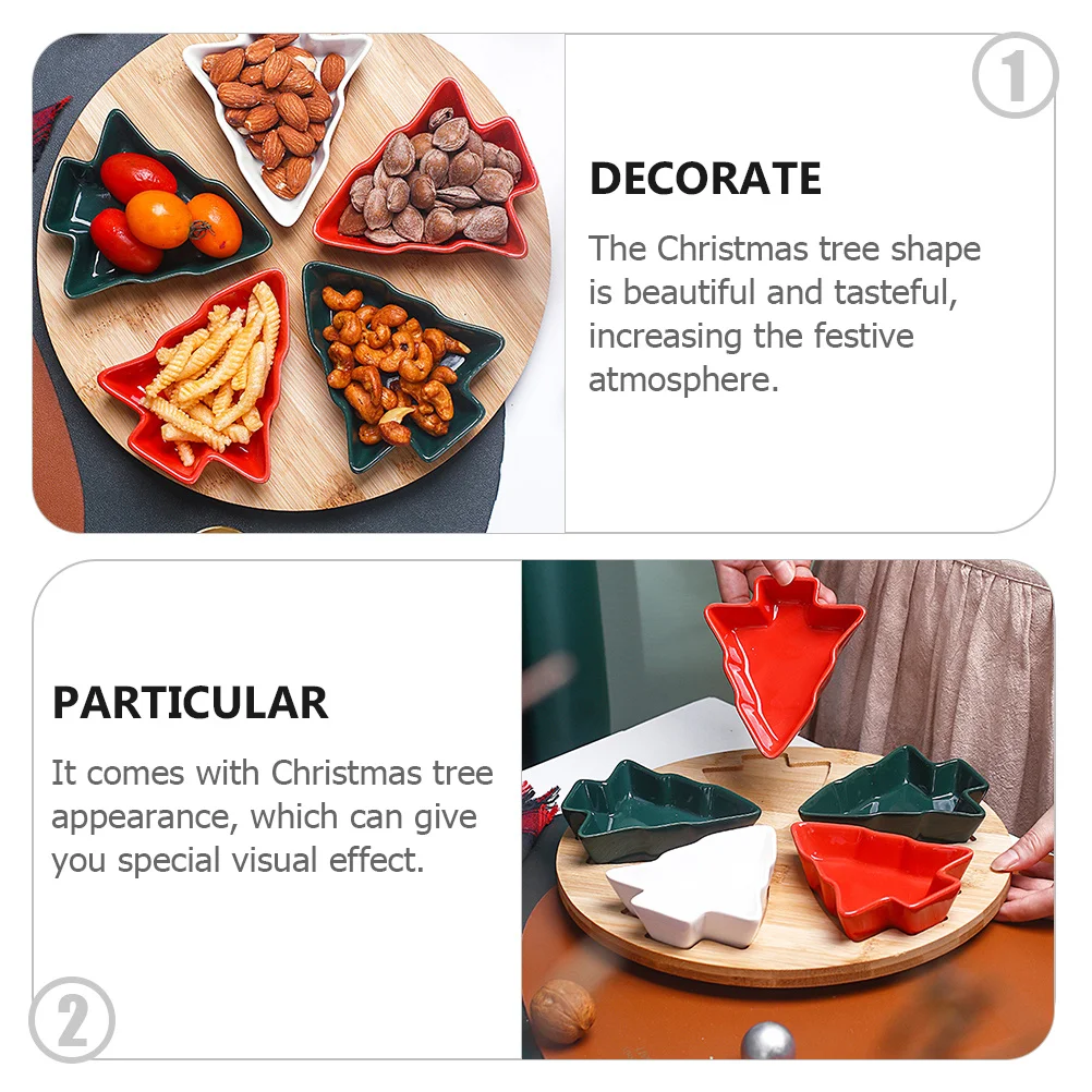 

1 комплект, 1 комплект, керамический поднос для фруктов в форме рождественской елки, держатель для закусок для вечеринки, хранение сухофруктов, орехов, рождественский декор, сервировочная посуда