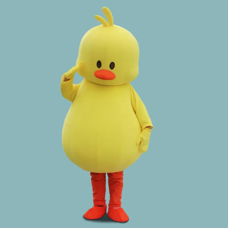 Christmas Hot Yellow Duck Mascot Costume Cute Cartoon Cosplay Costume Outfits Adult Size Mascotte Halloween Carnival Party Cost