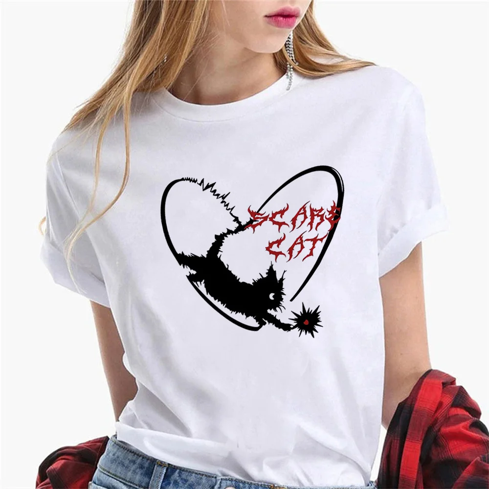 Cat shirt anime University women kawaii Gothic Comfortable shirt University harajuku Pastel korean clothes Trendy streetwear