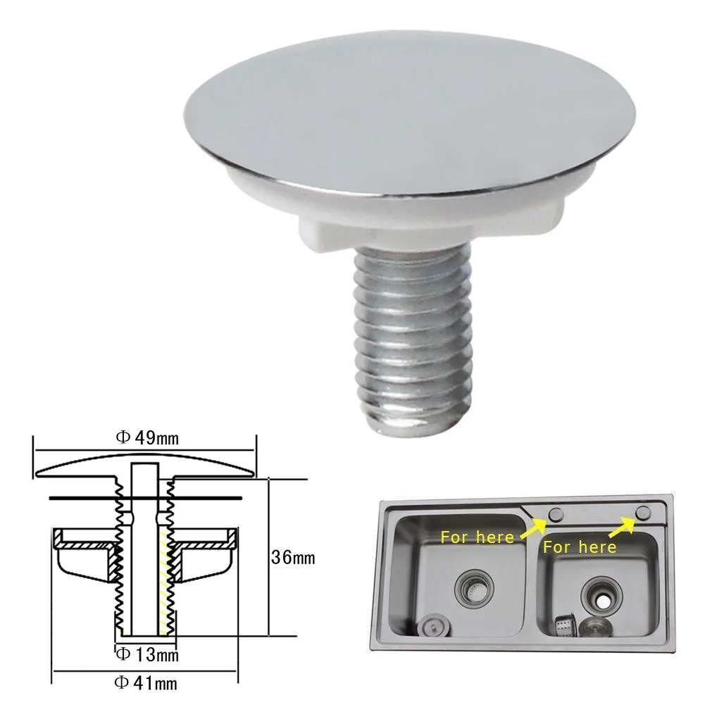 Pia da cozinha torneira buraco cobre bacia de aço inoxidável buraco vedação plug anti-vazamento bacia lavanderia abs plástico 49mm acessórios