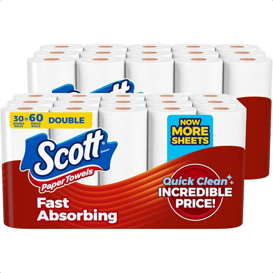 Scott Paper Towels ChooseASheet 30 Double Rolls = 60 Regular Rolls 108 Sheets Per Roll