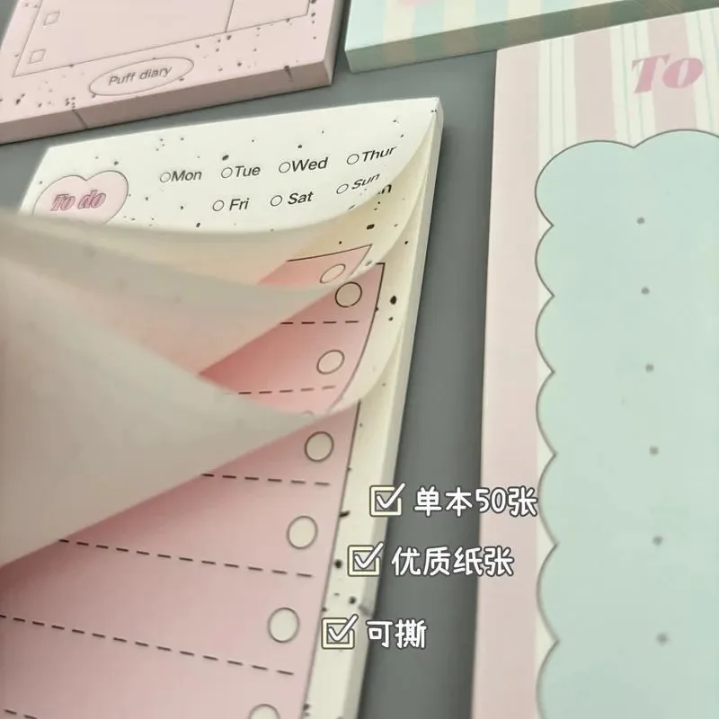 50 Sheets Candy Color Simple A7 Sticky Note Book Little Fresh Girl Ins Style Student Learning Special Huge Thick Draft Paper