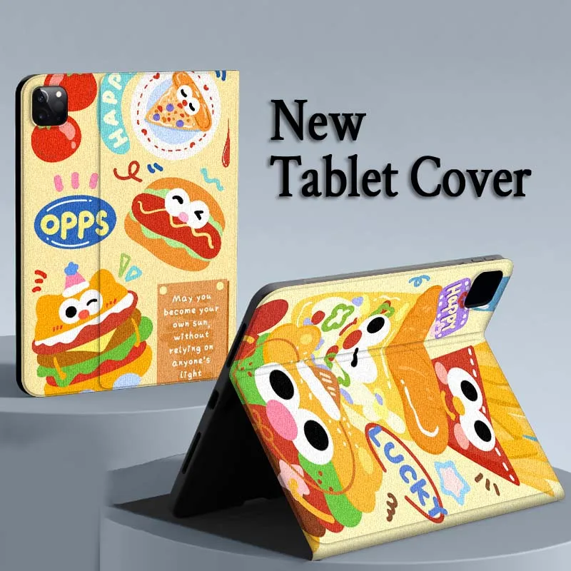 

Cartoon Style Food Pattern Case For iPad Air Mini Pro 7 6 5 9.7 11 10.5 12.9 Automatic Sleep/Wake Tablet