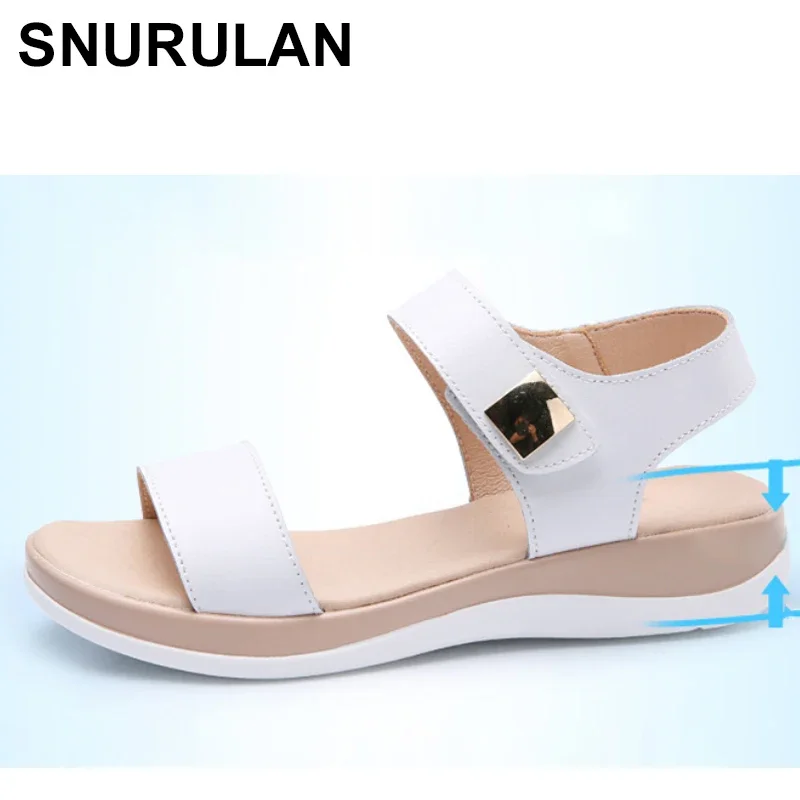 SNURULAN Summer women Platform flat sandals shoes women platform sandalias shoes ladies white wedge sandals shoes flipflopsE393