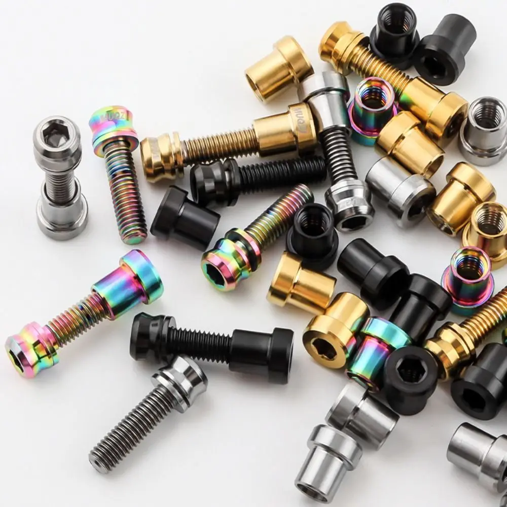 New Titanium Alloy Titanium Bolt M5x17mm M5x19mm Cycling Bicycle Nut Silver Black Gold Bike Screw Accessories