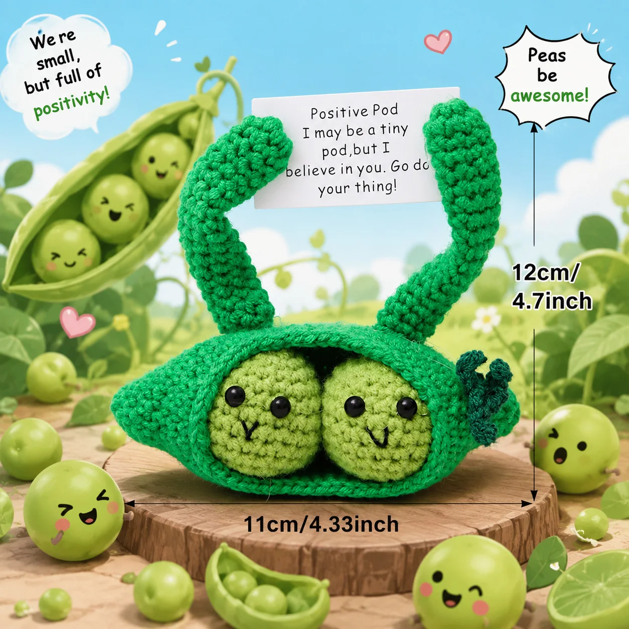Positive Energie häkeln Puppe Taschenumarmung handgemachte gestrickte Plüsch Kartoffel Pflanze Avocado Biene Schildkröte Ente lustige emotionale Unterstützung Geschenk