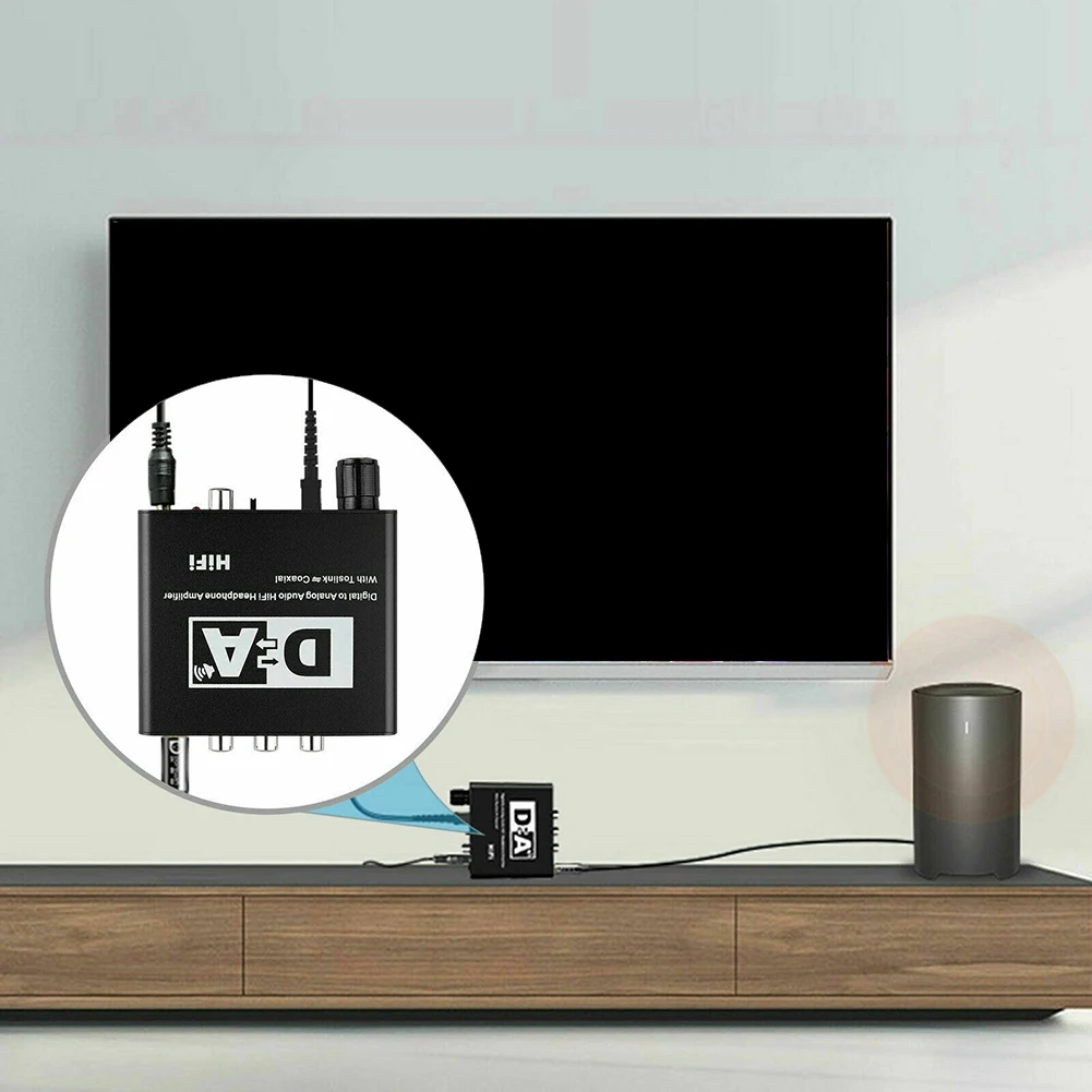 

Hi-Fi ЦАП Amp Цифро-аналоговый аудиоконвертер RCA 3,5 мм Усилитель для наушников Toslink Оптический коаксиальный выход-N33R
