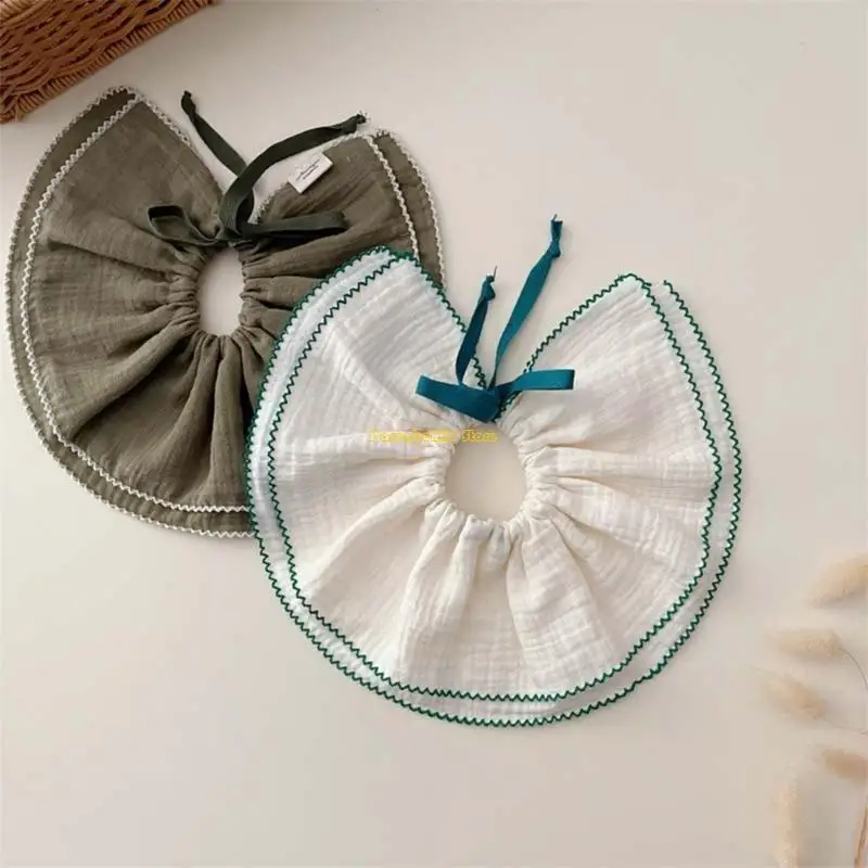 WXTD 2 قطعة/المجموعة الكورية الطفل المرايل الأميرة نمط مزدوج الدانتيل مريلة قطن 4-Layer منشفة لعاب الأطفال ملابس التجشؤ منتج #4