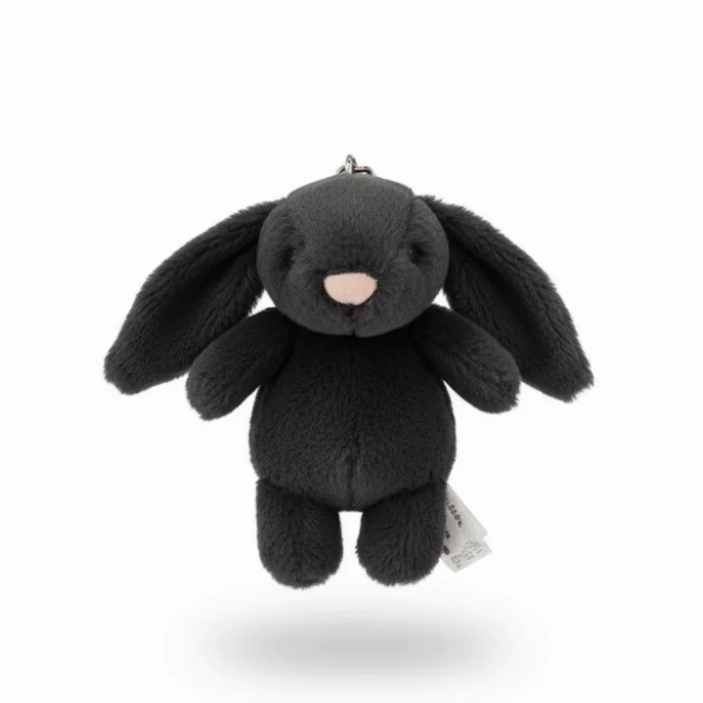 

10cm Plush Rabbit Keychain with Key Ring Long Ear Bunny Stuffed Animals Keychain Soft Hanging Ornament Mobile Phone Decor