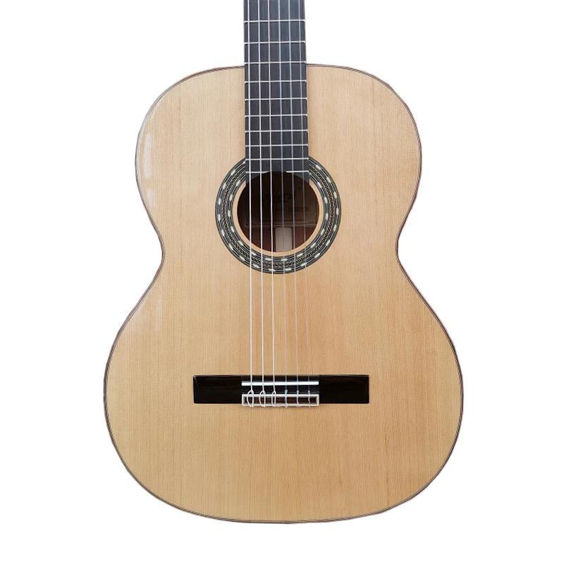 Klassische Gitarre mit massiver Decke, professionelle 39-Zoll-Akustikgitarre mit Nylonsaiten, Musikinstrument für Schüler und Auftritte – Detail 3